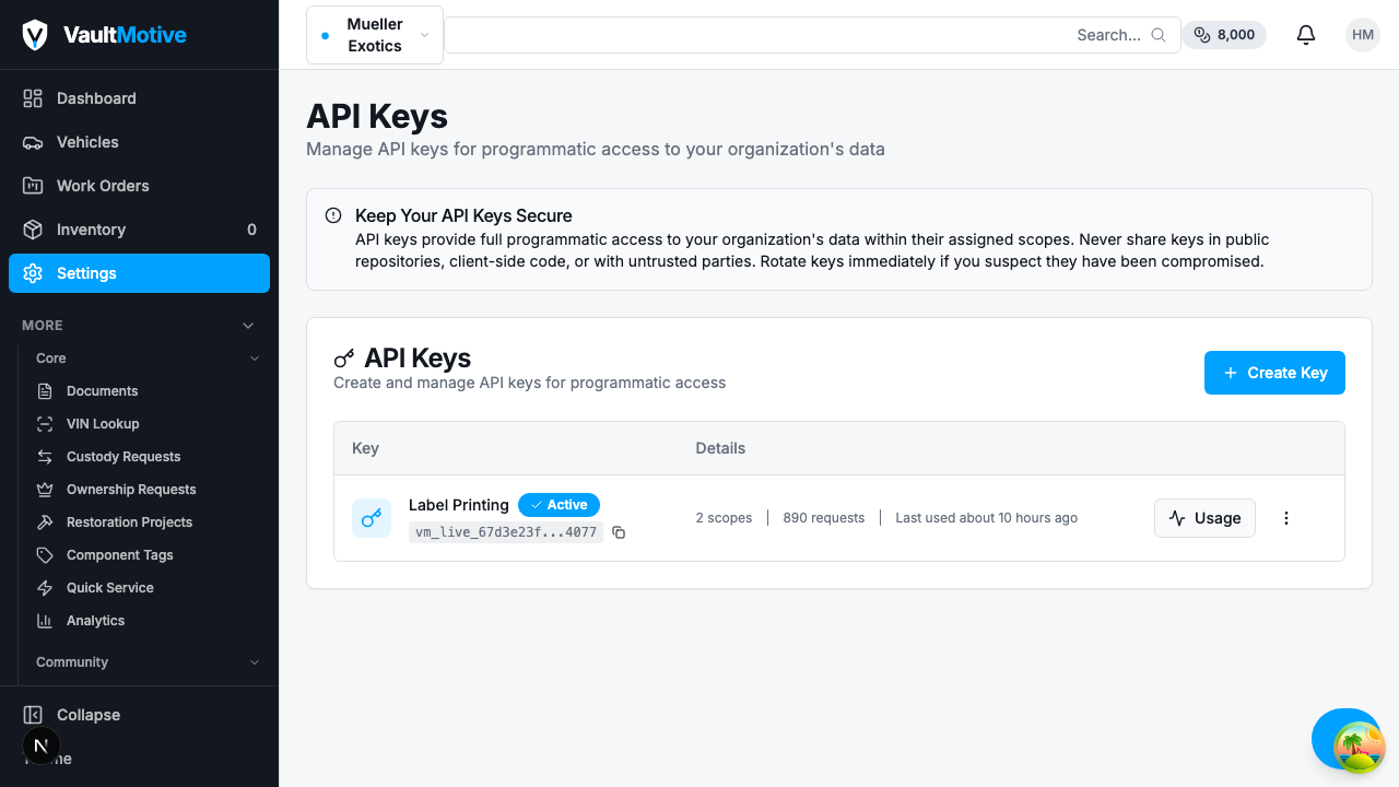 API Key Management