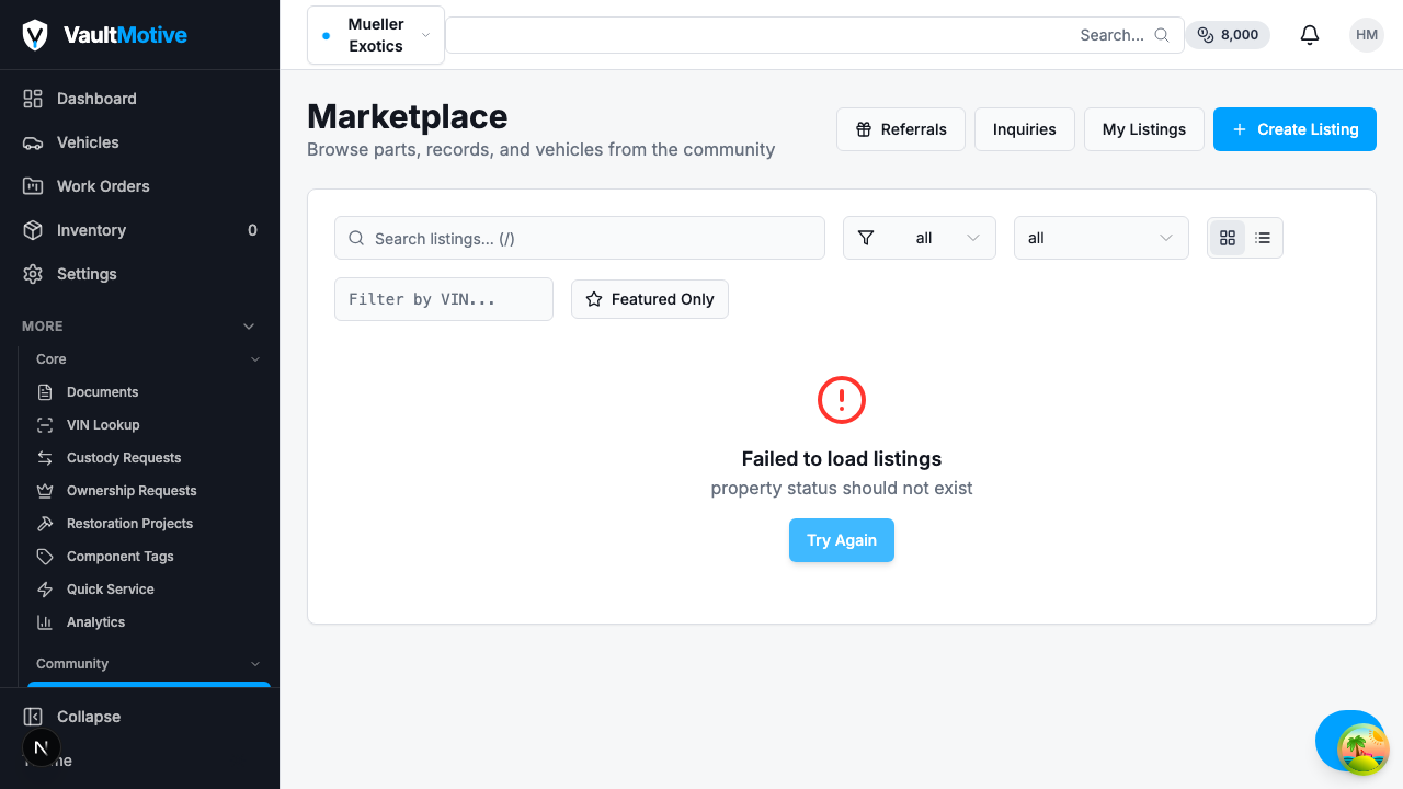 Marketplace screenshot