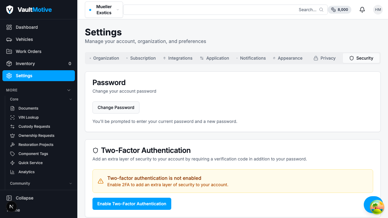 Security - Enterprise-grade security for your data. Audit logs, security groups, RBAC, and custody tracking.