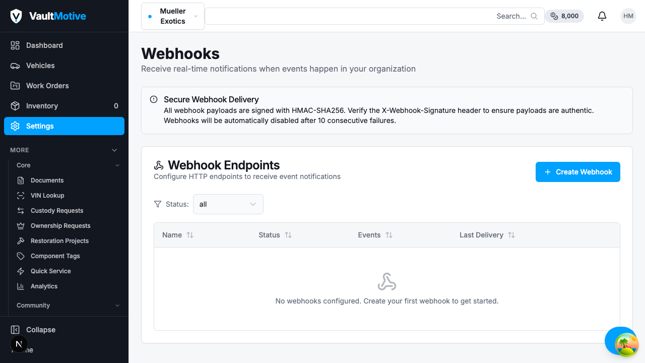 Real-Time Webhooks