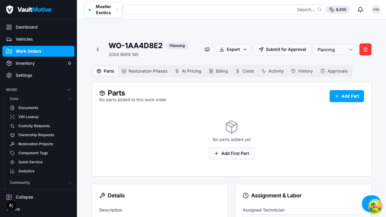 Project Tracking screenshot